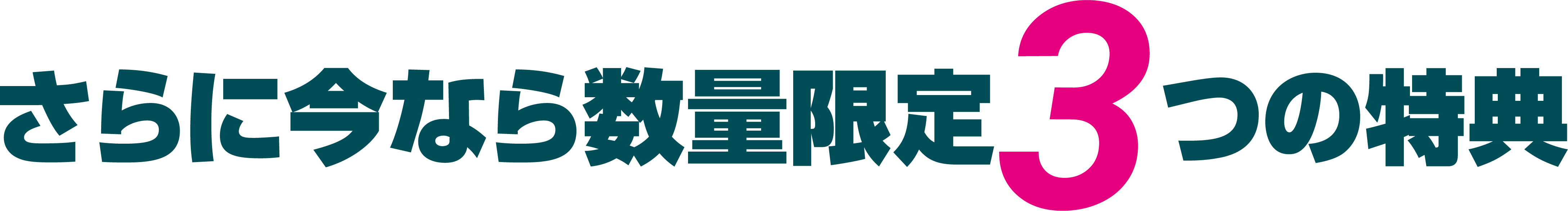 さらに今なら数量限定3つの特典